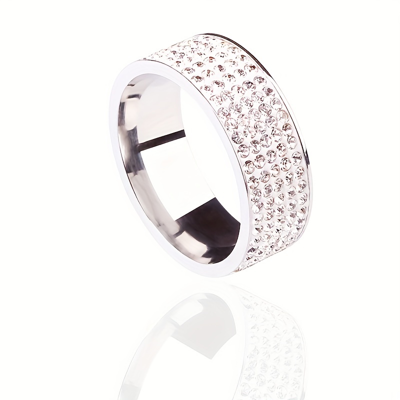 Flat Five Rows Diamond Ring